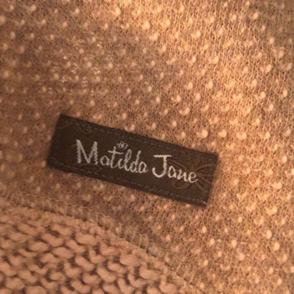 Matilda Jane Sweater Vest Women's X-Small Taupe Knit Open Front BNWT - Picture 4 of 7